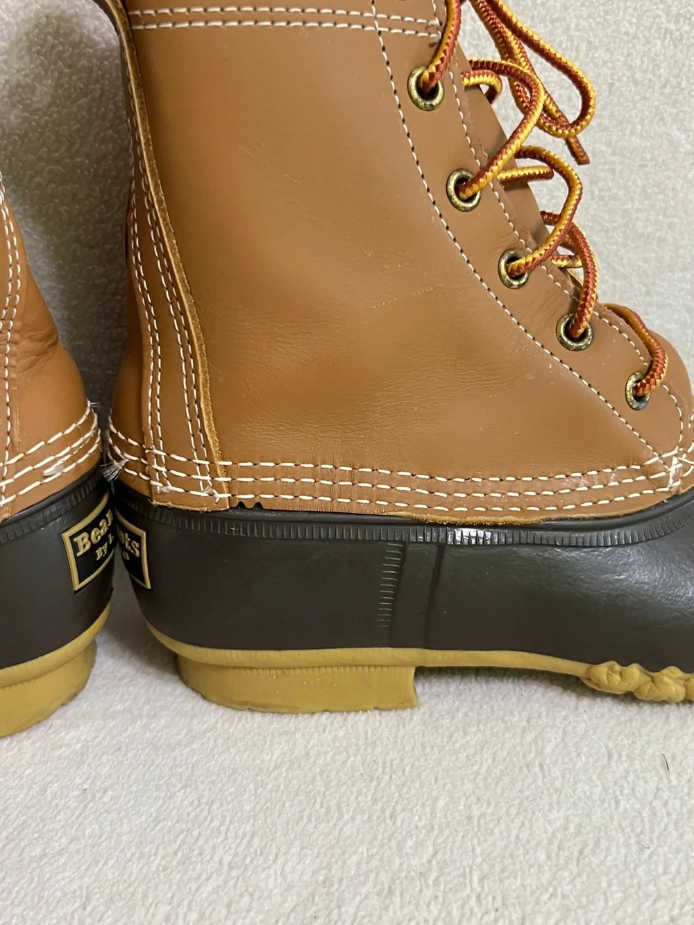 L.L.Bean Duck Hunting Bean Boots Brown Leather Waterproof Size 6 (Fits Like 7)